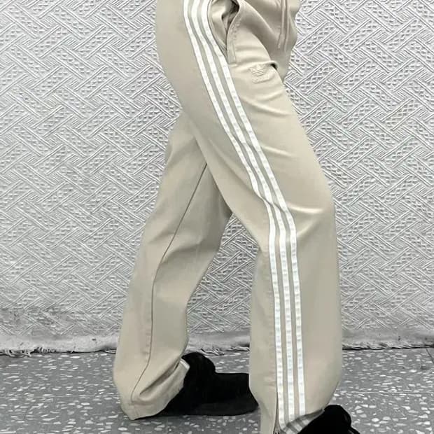 아디다스 레더 가죽 삼선 밴딩 바지 XS C06991