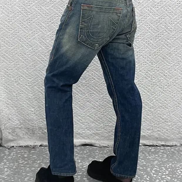 트루릴리전 트루릴리젼빅티 Y2K 데님 청바지 34인치 C06997