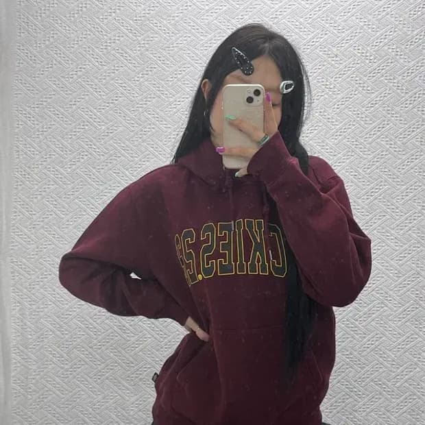 디키즈 올드스쿨 컨트리룩 버건디 후드티 M C07009