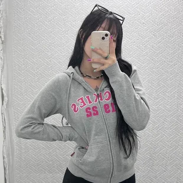 디키즈 올드스쿨 Y2K 핑크 아치로고 후드 집업 M C07043