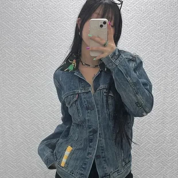 리바이스 리워크 키치 하와이안 카라 트러커 데님 자켓 S C07042