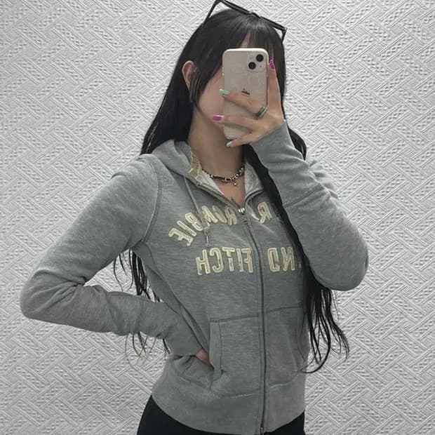 아베크롬비 Y2K 빈티지 기모 후드 집업 L C07053