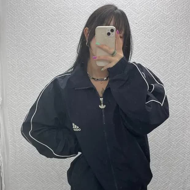 아디다스 올드스쿨 백로고 사이드라인 바람막이 자켓 M C07079