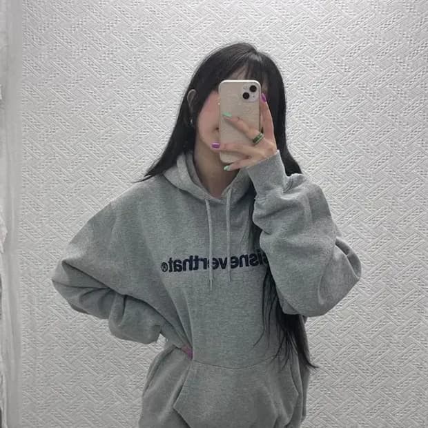 디스이즈네버댓 빈티지 레터링 약기모 후드티 L C07101