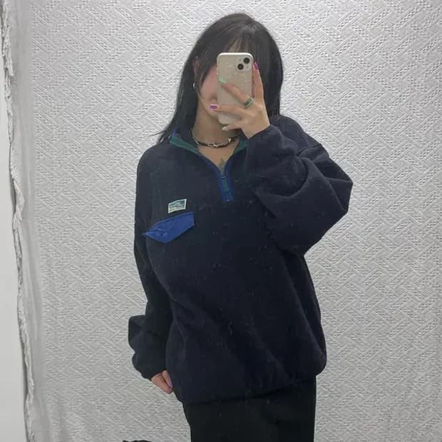 후아유 요세미티 멀티컬러 반집업 플리스 맨투맨 XL C07095