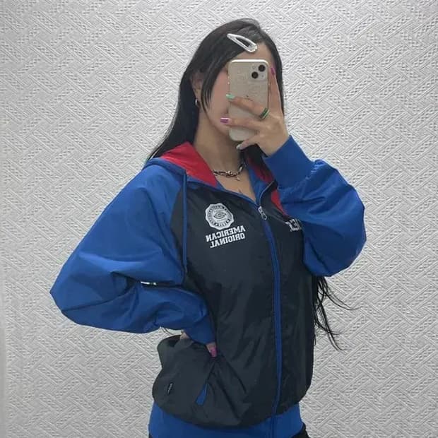 디키즈 올드스쿨 90's 레트로 배색 바람막이 집업 M C07127