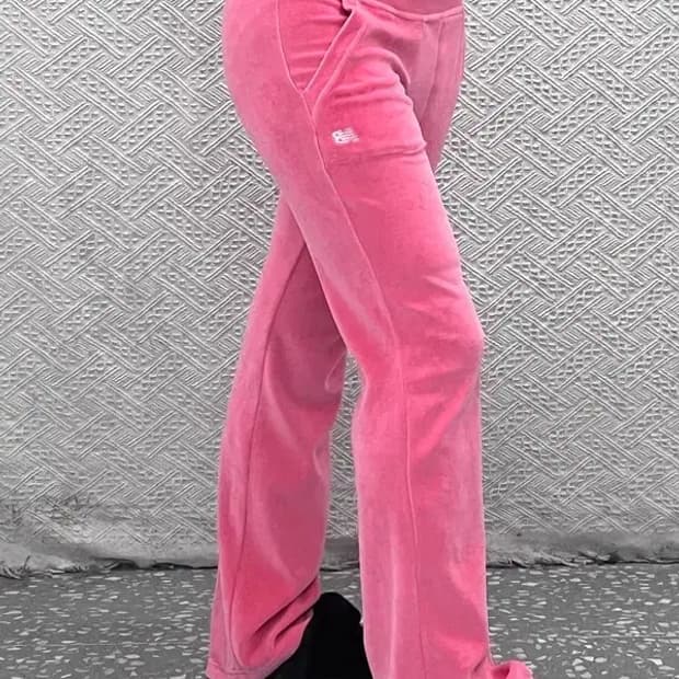 뉴발란스 Y2K 대장급 핑크 벨벳 트레이닝 팬츠 S C07139