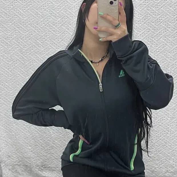 아디다스 00's 레트로 네온그린 져지 집업 105 C07132