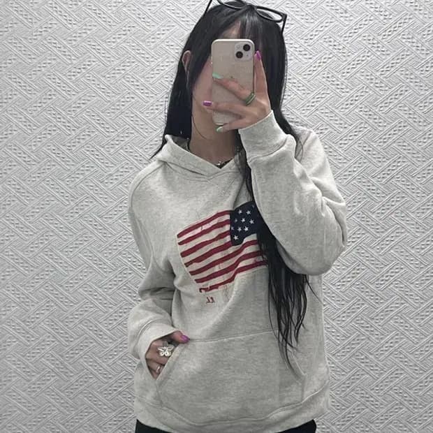 폴로 랄프로렌 레트로 빈티지 성조기 후드티 95 C07174