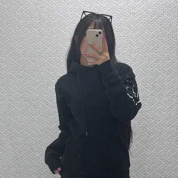 디스이즈네버댓 스트릿 힙합 슬리브 레터링 후드티 S C07180