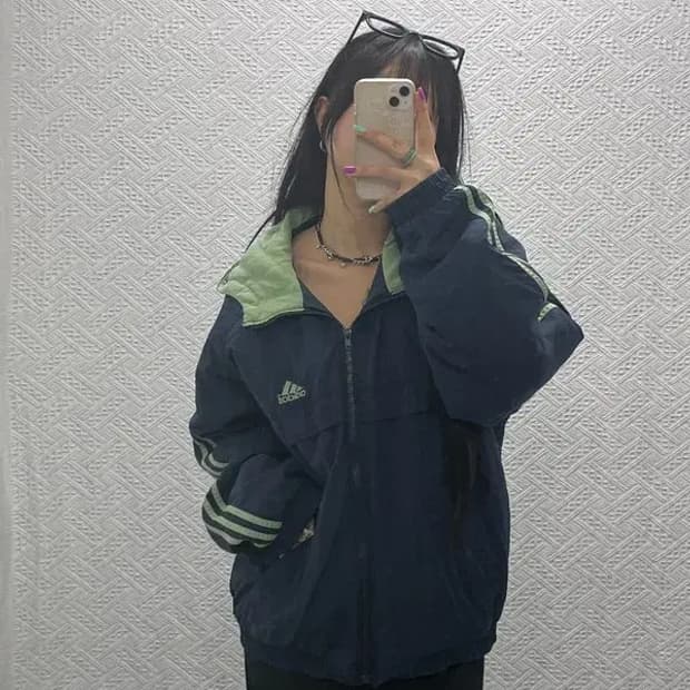 아디다스 90's 올드스쿨 레트로 배색 바람막이 XL C07166