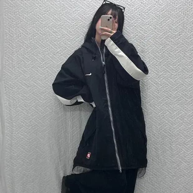 나이키 올드스쿨 배색 백스우시 누빔 바람막이 점퍼 돕바 M C07173