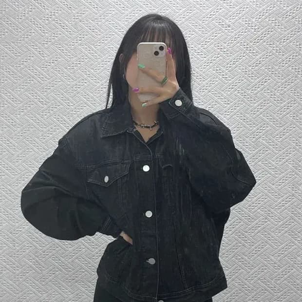 플랙진 올드스쿨 빈티지 모던 버튼 데님 자켓 L C07228