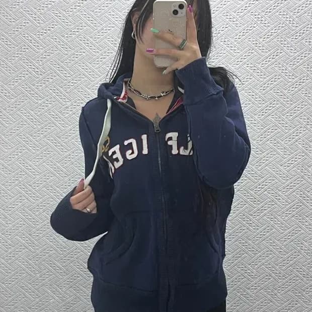 타미힐피거 레트로 00's 아치로고 기모 후드 집업 M C07221