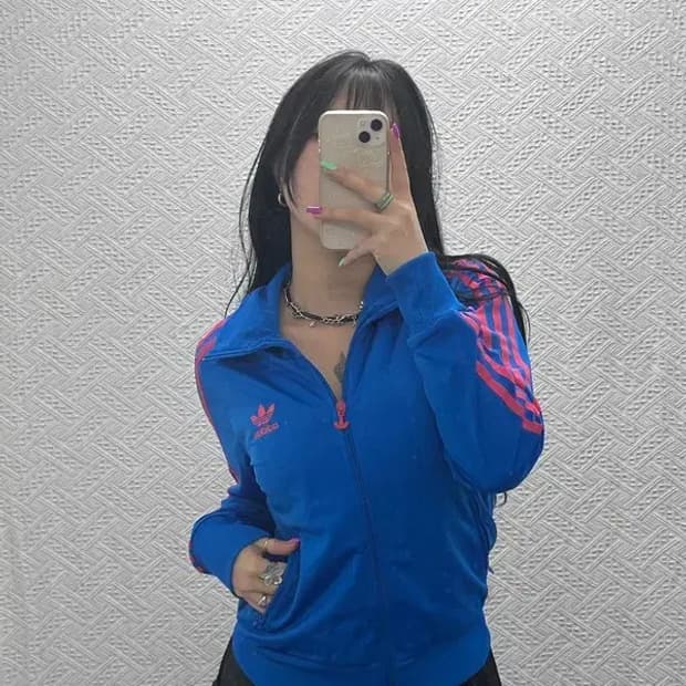 아디다스 레트로 Y2K 유로파 빅트레포일 져지 집업 100 C07239