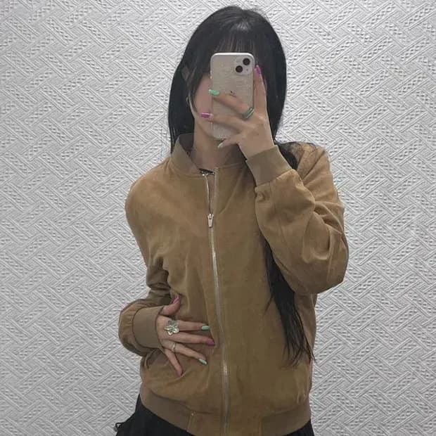 자라 프렌치 시크 빈티지 스웨이드 블루종 자켓 95 C07246