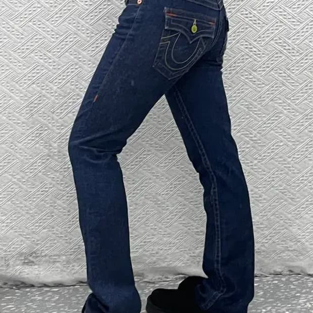 트루릴리전 빌리 올드스쿨 레트로 로우라이즈 데님팬츠 28 C07317