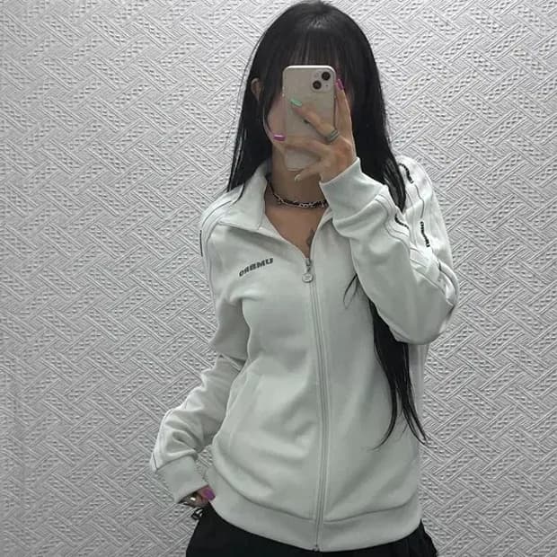 엄브로 유니크 사이드라인 화이트 트랙탑 져지 집업 95 C07307