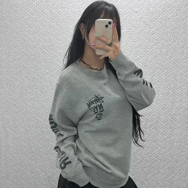 스투시 정품 NYC 월드투어 약기모 스웻셔츠 맨투맨 L C07325