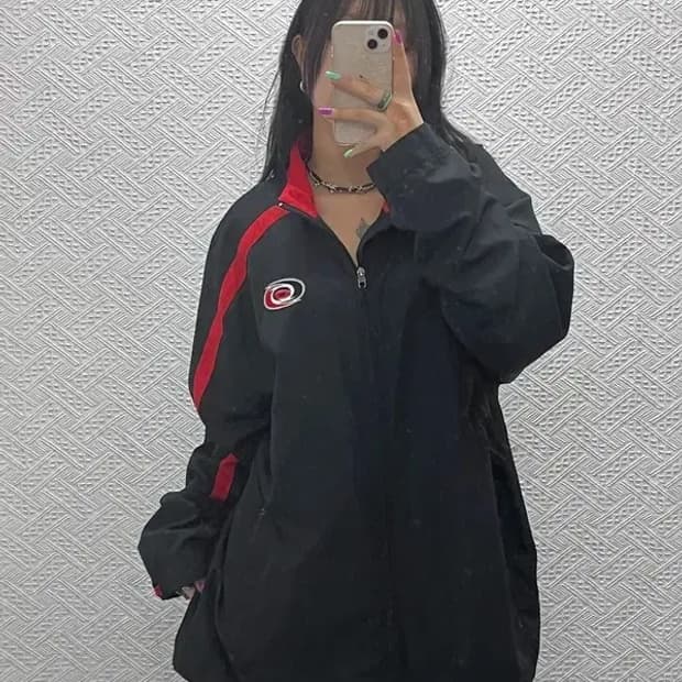 리복 NHL 허리케인스 올드스쿨 오버핏 바람막이 L C07339