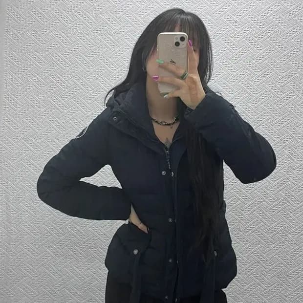 아베크롬비 올드스쿨 빈티지 벨티드 패딩 M C07387