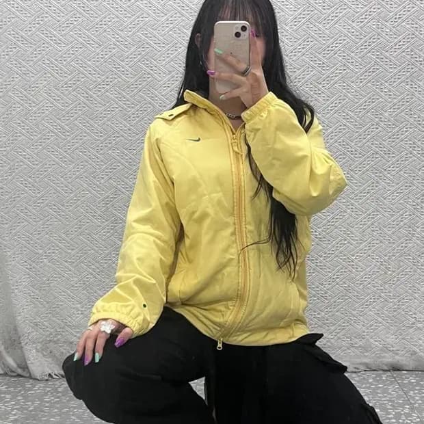 나이키 레트로 테니스 레몬옐로우 바람막이 자켓 90 C07374
