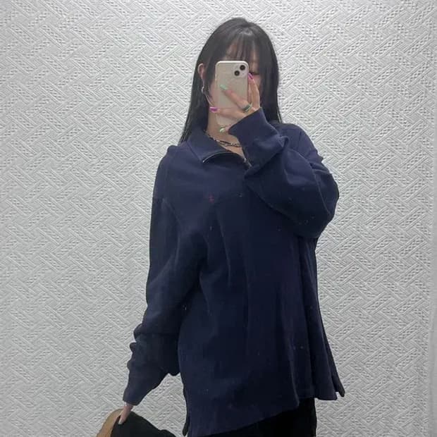 폴로 랄프로렌 모던 베이직 오버핏 반집업 니트 XL C07380