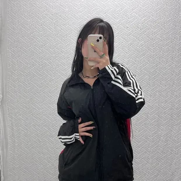 아디다스 올드스쿨 레트로 크로스 배색 바람막이 자켓 100 C07399