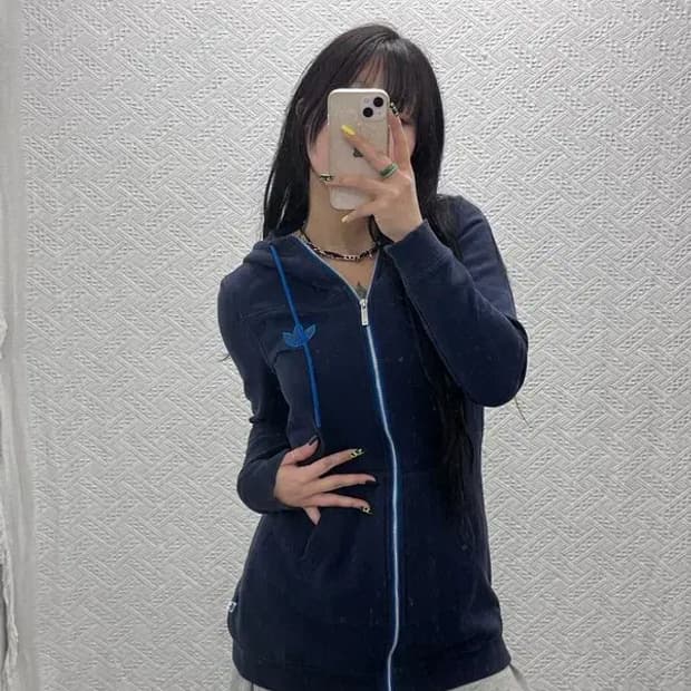 아디다스 00's 레트로 오리지널 약기모 롱 후드집업 95 C07426