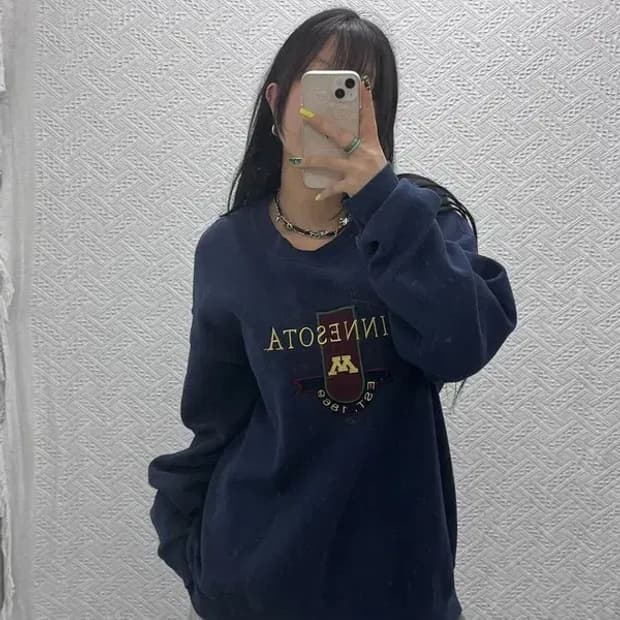 잔스포츠 올드스쿨 레트로 빈티지 오버핏 약기모 맨투맨 L C07408