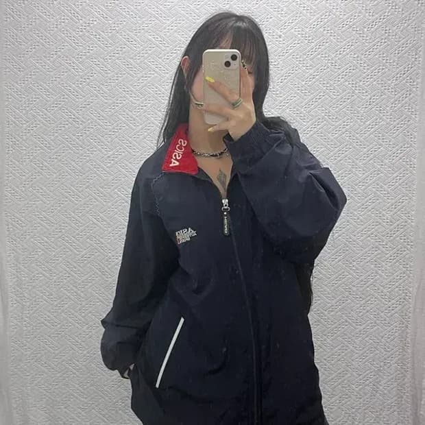 아식스 레트로 00's 카라로고 배색 바람막이 자켓 105 C07439