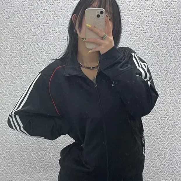 아디다스 올드스쿨 레트로 크로스 배색 져지 집업 L C07453