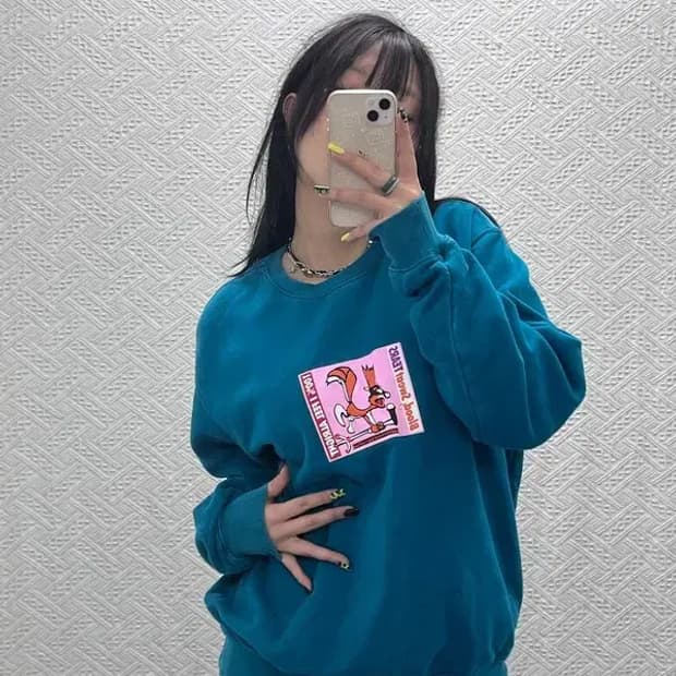 디스이즈네버댓 키치 카툰프린팅 약기모 맨투맨 M C07485