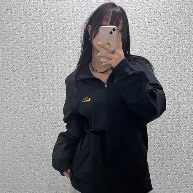 나이키 올드스쿨 레트로 클럽 로고 바람막이 웜업 자켓 L C07496