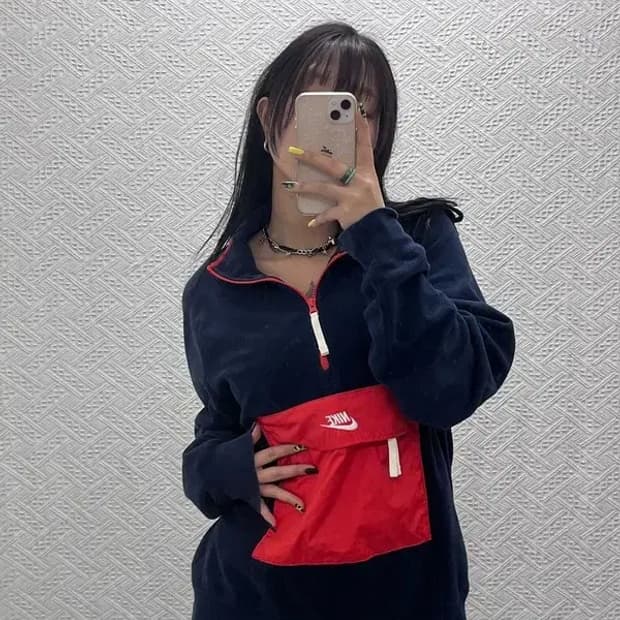 나이키 올드스쿨 레트로 00's 빅포켓 반집업 아노락 L C07504