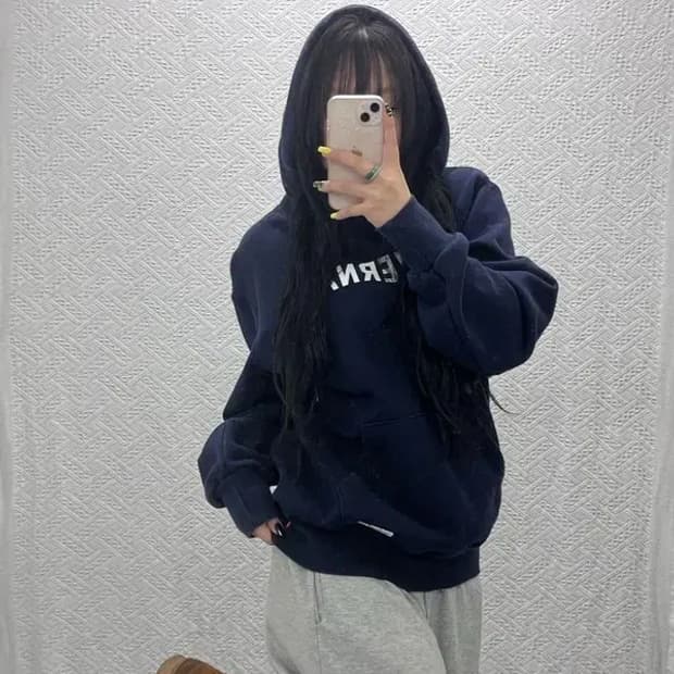 커버낫 올드스쿨 빈티지 캐주얼 스펠로고 후드티 L C07518