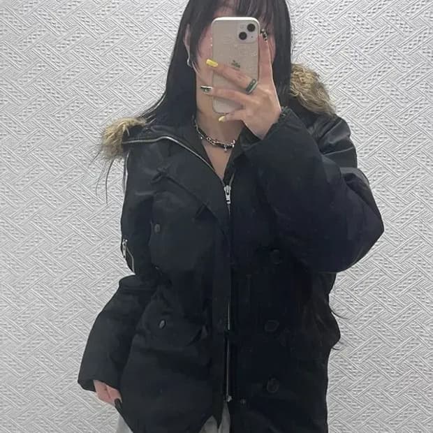 알파인더스트리 올드스쿨 빈티지 00's 퍼 패딩 S C07542