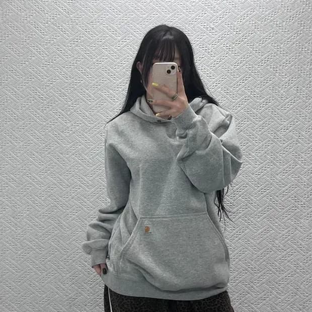 칼하트 빈티지 캐주얼 오버핏 기모 후드티 M C07578