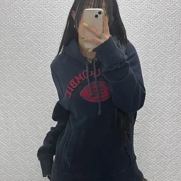 아베크롬비 레트로 올드빈티지 빅로고 기모 후드티 L C07587