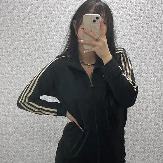 아디다스 마샬아츠 올드스쿨 Y2K 검골 져지 집업 XS C07601