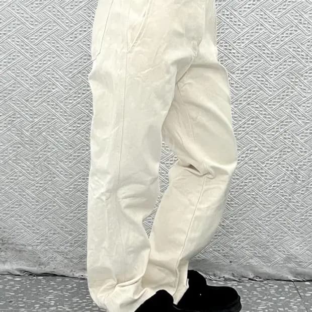 모드나인 빈티지 와이드 크림 코튼팬츠 31인치 C07710