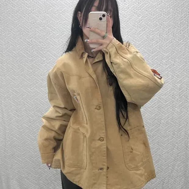 칼하트 빈티지 올드스쿨 패치 초어 디트로에드 워크자켓 C07692