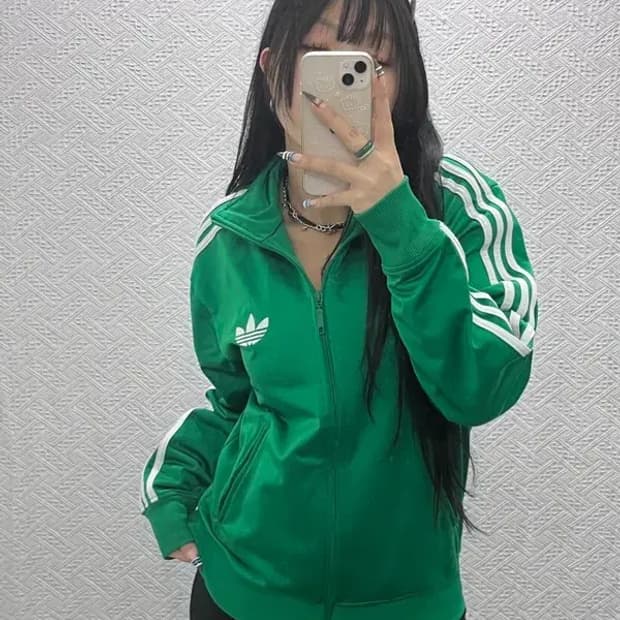 아디다스 파이어버드 그린 트랙탑 집업 져지 100 C05075