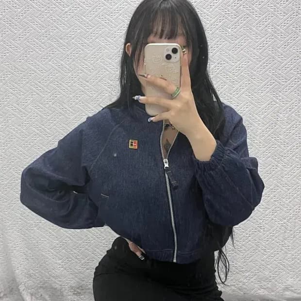 나이키 드라이핏 크롭 데님 트랙탑 자켓 집업 95 C06208