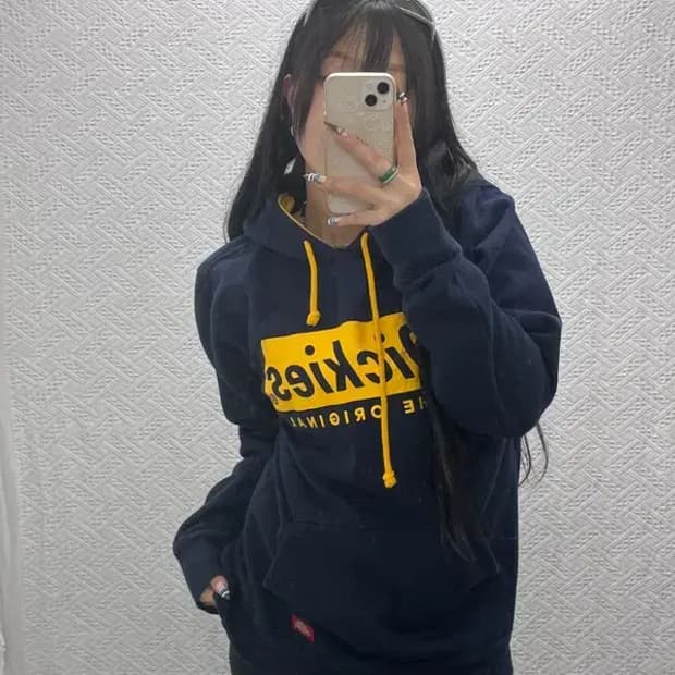 디키즈 올드스쿨 빅로고 기모 후드티 100 C06246