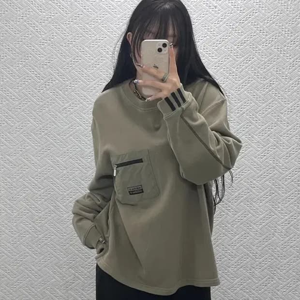 아디다스 포켓 체크니컬 빅사이즈 스웻셔츠 맨투맨 110 C06135