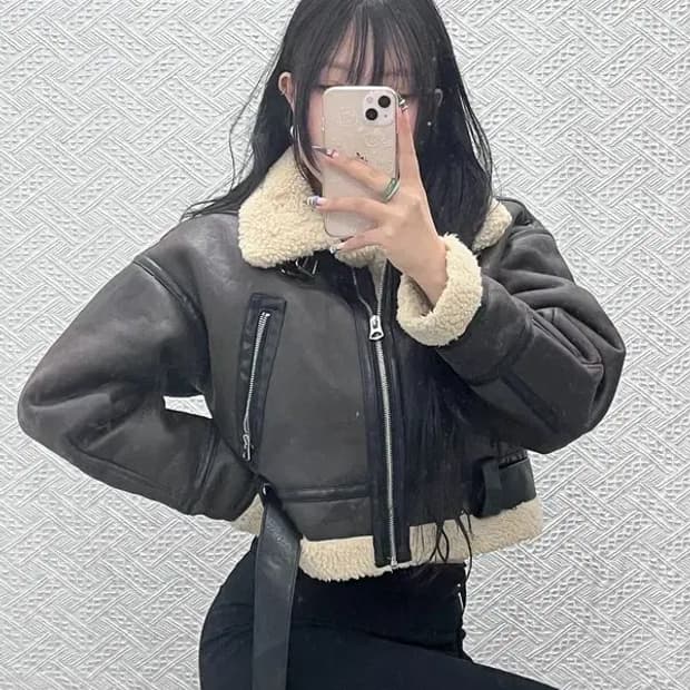 자라 모던락시크 핀터감성 양털 무스탕 자켓 XS C07718