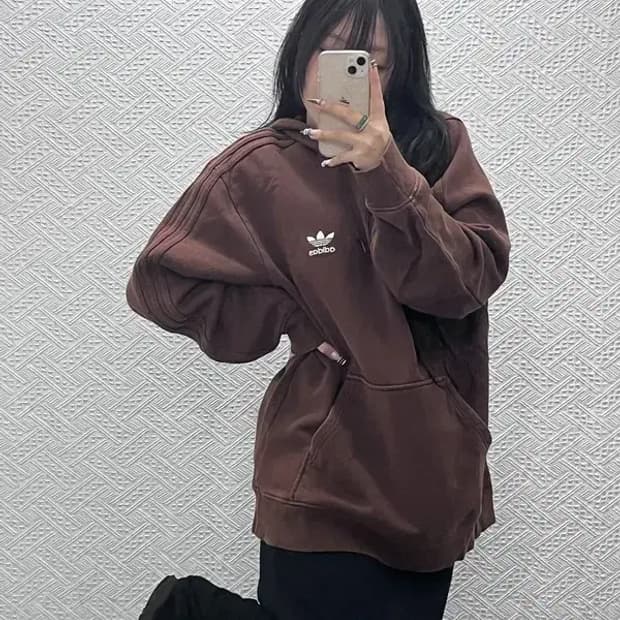 아디다스 빈티지 폭닥 오버핏 캐주얼 기모 후드티 M C07729