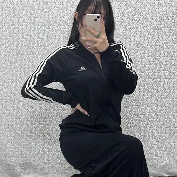 아디다스 Y2K 00's 키치 큐빅 스펠로고 져지 집업 XL C07741