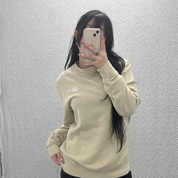 나이키 NSW 클럽 프렌치 테리 크루 크림오트밀 맨투맨 L C07791